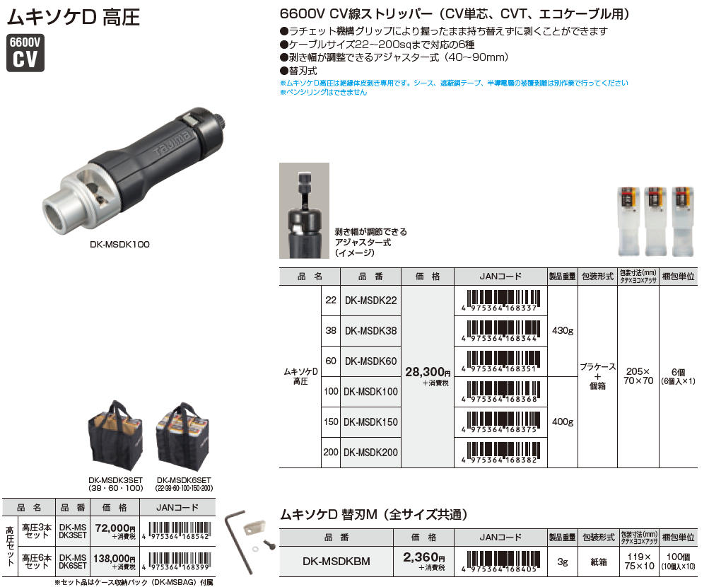 TJM(タジマ) ムキソケD 高圧 22 DK-MSDK22-